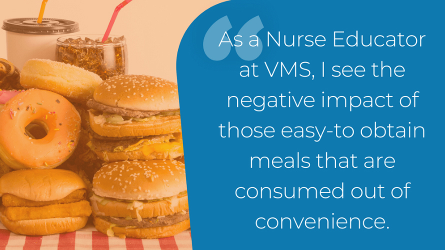 nurse educator on proper nutrition